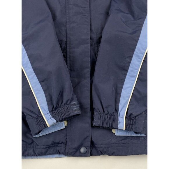 L.L. Bean Full Zip Hooded Ski Jacket Women’s S Inside Pockets Blue Nylon CYF3 - Picture 10 of 12